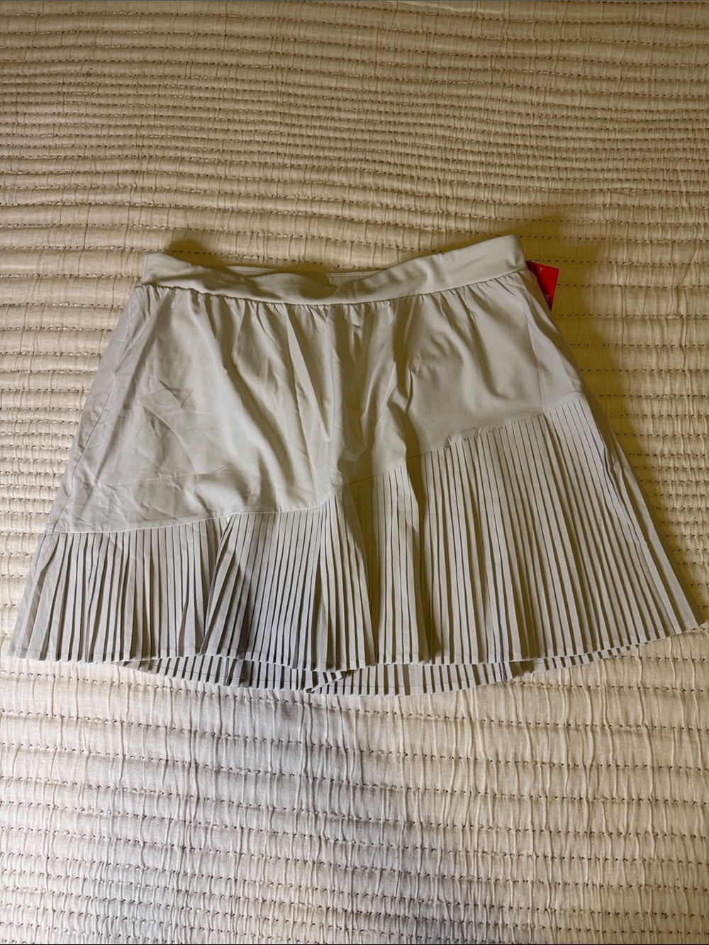 SPANX Bone/Irovy Pleated Mini Skirt